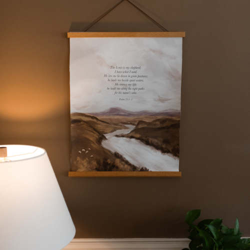 Psalm 23 | River Hanging Canvas | TDGC – The Daily Grace Co.