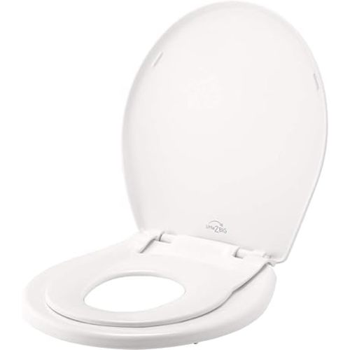 Little2Big Toilet Seat with Built-In Potty Training Seat, Slow Close, Durable Plastic, Made in USA, ROUND, White