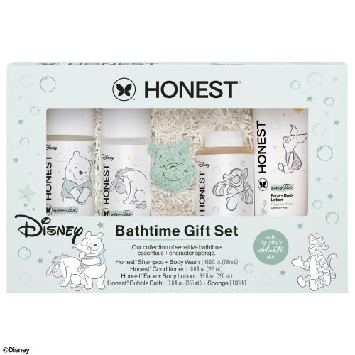 Hypoallergenic, Disney Bath time Set: Shampoo+Body Wash, Face+Body Lotion, Bubble Bath, Conditioner, Sponge.