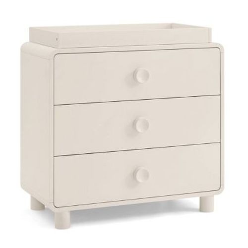 Delta Children Ari 3 Drawer Vertical Dresser - Soft Beige: Wood Frame, 38 Inches Tall, 122.4 lbs