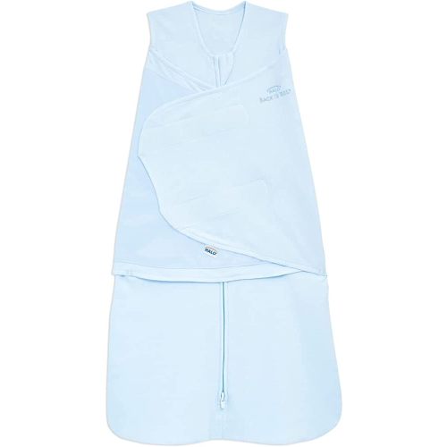HALO 100% Cotton Sleepsack Swaddle, 3-Way Adjustable Wearable Blanket, TOG 1.5, Baby Blue, Small, 3-6 Months