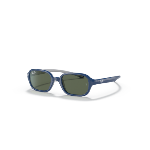 Ray-Ban Sunglasses Children Rb9074s Kids - Blue On Rubber Grey Frame Green Lenses 39-16