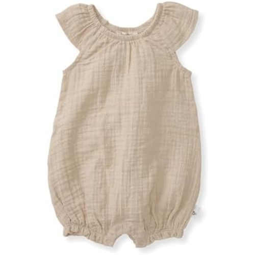 Burt's Bees Baby baby-girls Bubble Romper, 100% Organic Cotton One-piece Bubble Shortall and Layette Set Girl Outfit