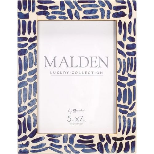 Malden International Designs 5x7 Indigo Picture Frame Blue Wood MDF (2452-57)