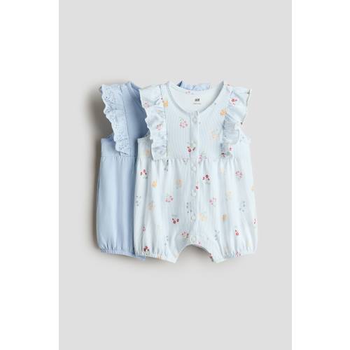 2-PACK RUFFLE-DETAIL ROMPER SUITS