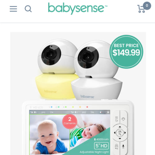 Babysense HD S2: Video Baby Monitor with 2 Cameras, Non Wifi, Split Sc