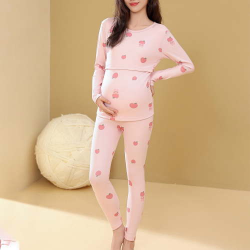 Edvintorg Maternity Lounge Set Fall Winter Women Cute Printing Long Sleeve Casual Blouse and Pants Maternity Pajamas Sleepwear Nursing Pajamas for Women Breastfeeding