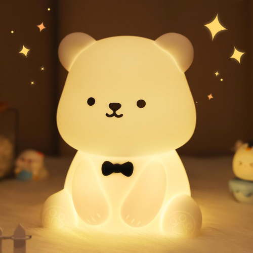 Silicone Bear Night Light - 8 Color Lights, Perfect for Bedroom Decoration, Great Gift for All Ages