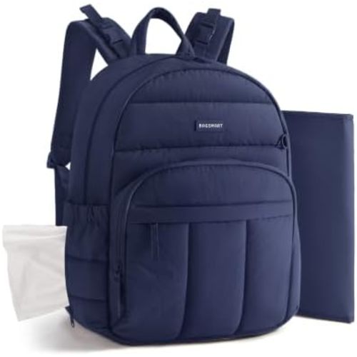 BAGSMART Baby Diaper Bag with Waterproof Pad, Navy