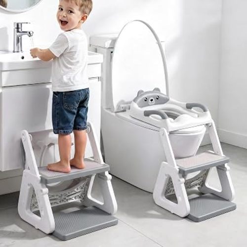 Orzbow Potty Training Seat with Step Stool, Toddler Toilet Seat with Ladder