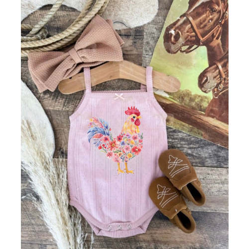 Floral Chicken Onesie/Tank (Baby/Toddler) (Pink) – theFRINGEDpineapple