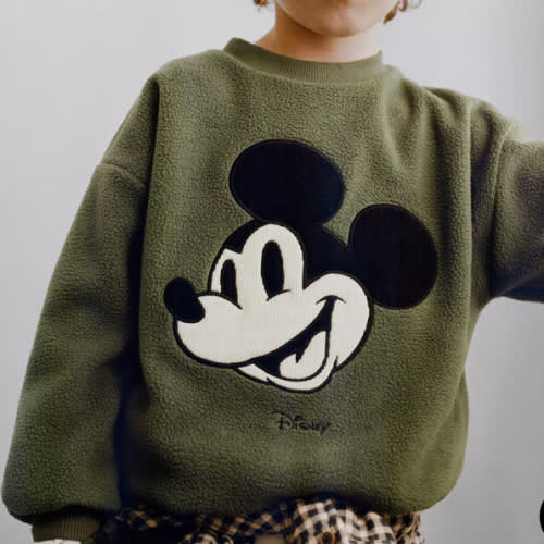 MICKEY MOUSE © DISNEY FLEECE SWEATSHIRT - Khaki | ZARA United States