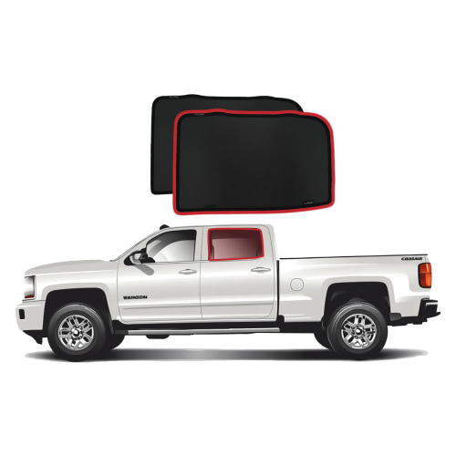 Chevrolet Silverado 3rd Gen | GMC Sierra Crew Cab 4th Gen Rear Door Car Window Sun Shades (K2XX; 2014 to 2018)