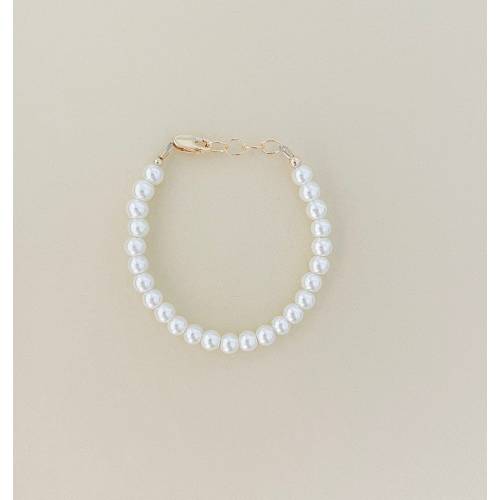 Pearl Baby Bracelet | Faux Pearls & Gold-Filled | Personalized Baby Keepsake | Newborn Girl Gift | Baby Shower Jewelry