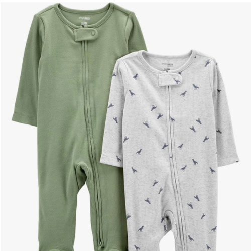 Simple Joys by Carter's baby-boys 2-pack 2-way Zip Textured Sleep and Play