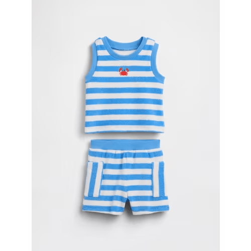 Baby Towel Terry Stripe Outfit Set