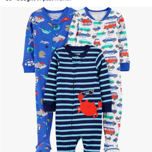 Simple Joys by Carter's baby-boys 3-pack Snug Fit Footed Cotton Pajamas