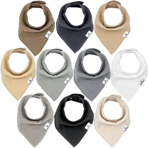 DiaperSquad's Baby Bibs for Drooling and Teething, Bibs for Boys, Baby Girl - Solid Cotton Baby Drool Bibs