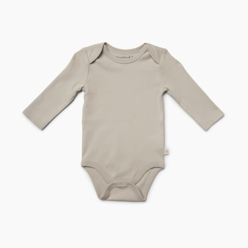 Tiny Kind Solid Long Sleeve Bodysuit - Light Grey, 0-3M