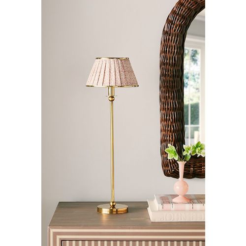 Lee Ruched Printed Shade Brass Table Lamp