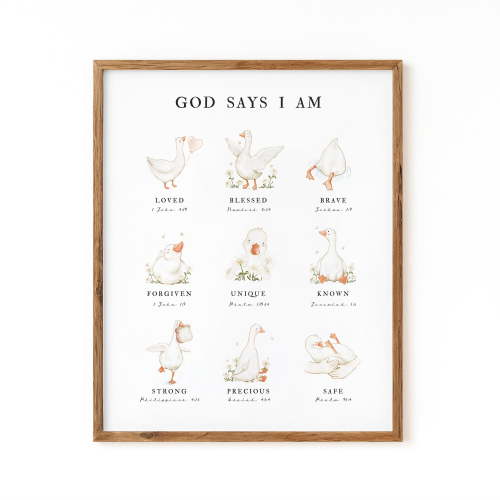Megas God Says I Am Silly Goose Poster Affirmation Wall Art For Kids Bible Verse Room Decor Christian Nursery Decor [ ], Poster Home Decor, Poster Only