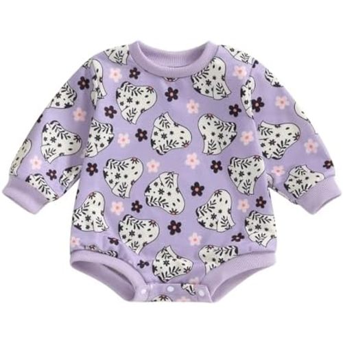 Baby Girl Boy Crewneck Sweatshirt Long Sleeve Romper Oversized Sweater Bodyusuit Pullover Tops Clothes