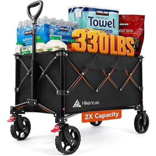 Hikenture Wagons Carts Foldable 330LBS, Heavy Duty Collapsible Wagon