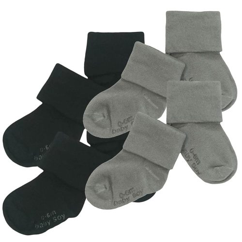 Babysoy Unisex Newborn Baby Gripper Socks – Toddler Boy & Girl Ankle Socks with Grip - Pack of 4s & 6s