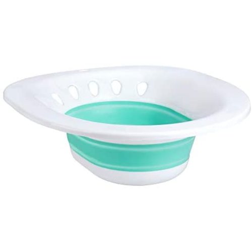 Zafina Sitz Bath for Toilet Seat, Foldable Postpartum Care Basin, Sitz Bath Tub for Soothes and Cleanse Vagina & Anal, Hemorrhoids and Perineum Treatment, Ideal for Post-Episiotomy Patients