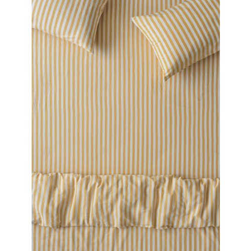 Honey Pembroke Stripe Linen Blend Fitted Sheet