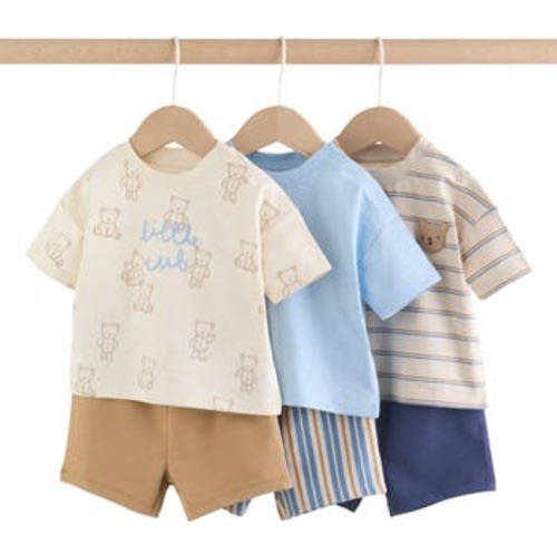 6-Pack Tees & Shorts Set, 9-12M