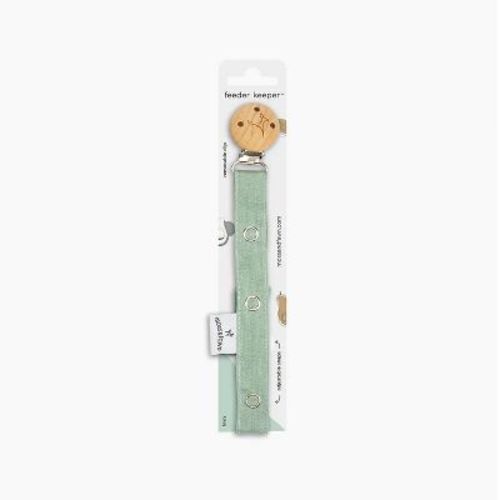 Moss and Fawn Linen Pacifier Clip
