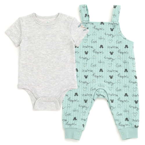 Disney Mickey Mouse Minnie Mouse Bodysuit and Overall Outfit Set Newborn to Infant