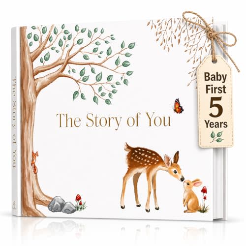 Baby Memory Book for Boy or Girl - First 5 Year Keepsake Album from Pregnancy to Age Five - Baby Book to Record Baby's Milestones and Photos - 1st Gender Neutral Photo Books for Newborn Babies