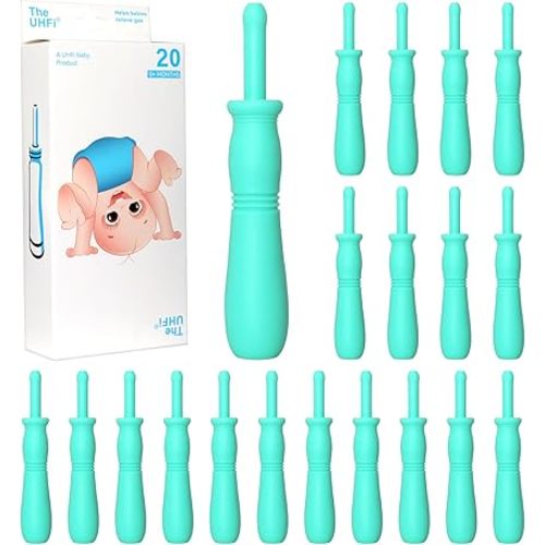 uhfi Gas and Colic Reliever for Babies, 20 Count Natural Solution Effective Instant Constipation Gas Relief for Babies Boys Girls Colic and Gas Relief, Green