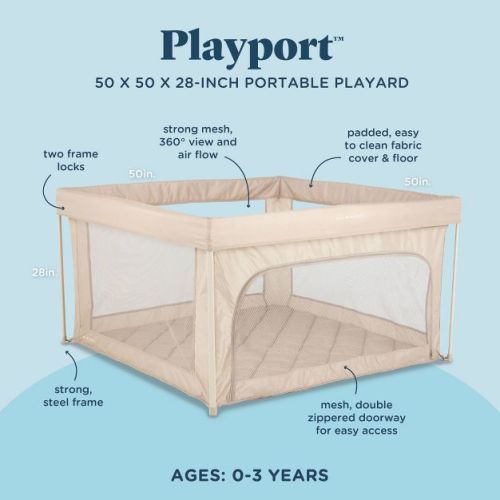 Baby Delight XL Playport Playard - Taupe