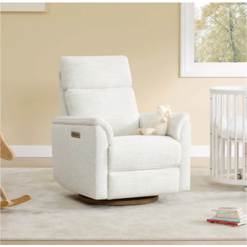 Lulla Power Swivel Nursery Glider Recliner with Power Headrest and Nightlight