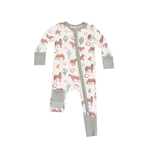 Western Horses 2-Way Zipper PJ’s – Little Buffalo Creek Co.