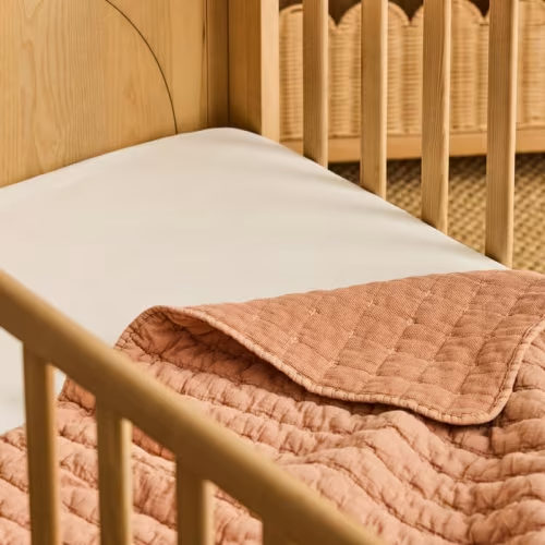 Adairs Baby - Ezra Earth Quilted Waffle Baby Blanket | Adairs