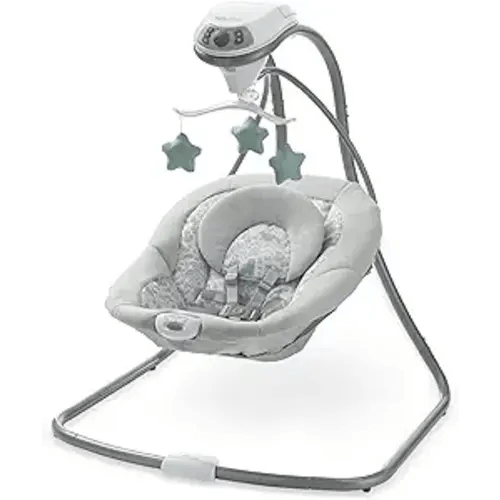 Graco Simple Sway Baby Swing, Side‑to‑Side Motion, Infant Swing with 6 Speeds, Vibration, Ivy