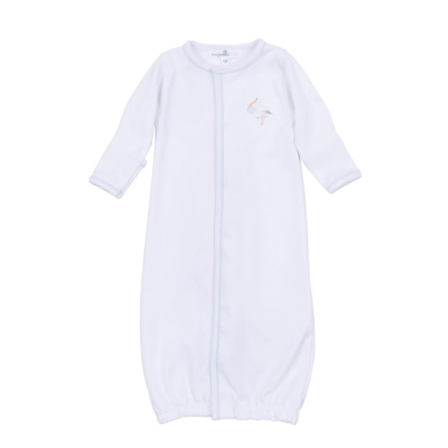 Baby Boy Converter - Pima Cotton Vintage Stork - Blue Embroidered – Magnolia Baby