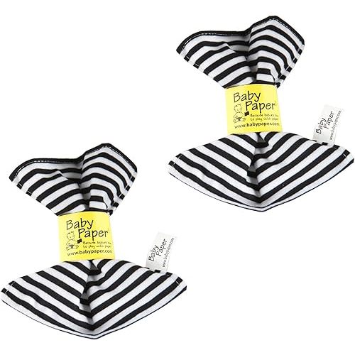 Baby Paper - 2 Pack of Crinkly Baby Toy - Black & White Stripe