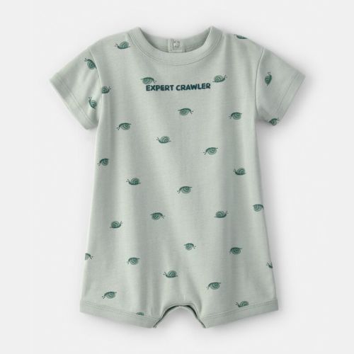 Baby Boy Snail Short-Sleeve Romper - Green | Carter’s Oshkosh Canada 3M