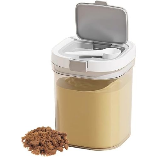 Formula Container to go-1300ml Travel Dispenser BPA Free Airtight Container with Spoon & Layered Storage,Sealed Lid,Stackable,Easy-Clean,Ideal for Coffee,Flour,Sugar,Cereal,Milk Powder(44oz)