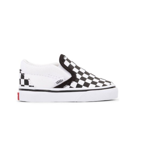 Vans Slip-On Checkerboard Skate Shoe - Baby / Toddler - Black / White | Journeys