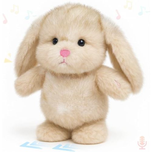 Easfan Talking Bunny Repeats What You Say Walking Singing Stuffed Animal Interactive Plush Toy Funny Animated Toy Speaking for Kids Toddlers Easter Birthday Gift,9''