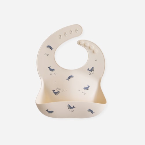 Silicone Baby Bib - Whales