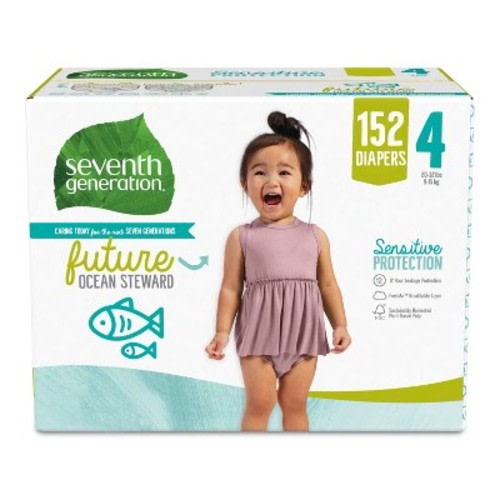 Seventh Generation Sensitive Protection Diapers XXL Pack  - 152ct