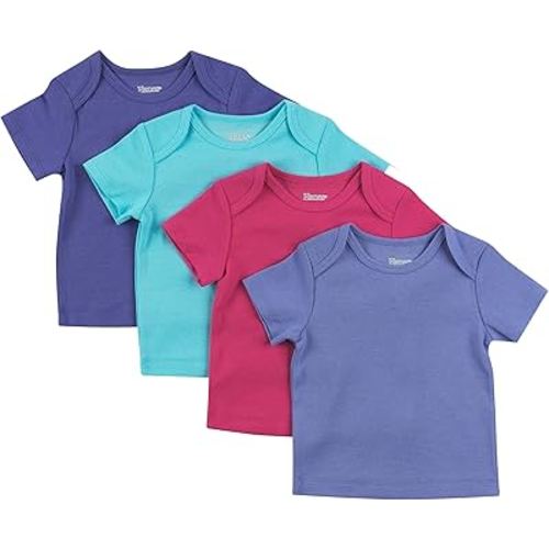 Hanes Baby T-Shirt, Flexy Soft Stretch Shirt, Expandable Shoulder, 4-Pack