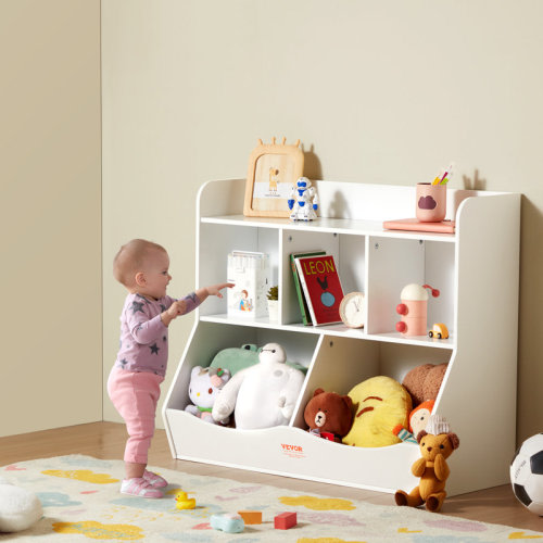 Stellweilan Tessberg Wood Kid Storage Cubby, Toy Storage Organizer with Bookshelf & Reviews | Wayfair